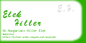 elek hiller business card